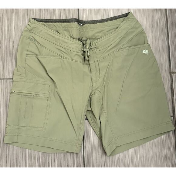 Mountain Hardware Women’s Shorts Size 12 Low Rise Green Cargo Hiking Lightweight - Picture 1 of 5